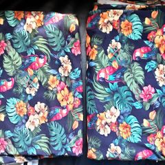 Two Pieces Floral/Bird Stretchy Fabric