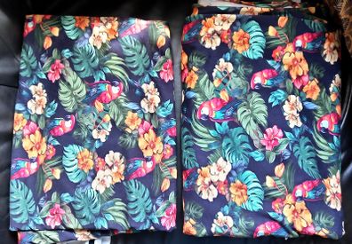 Two Pieces Floral/Bird Stretchy Fabric