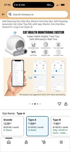 Self cleaning automatic cat litter (XXL),WiFi connection,app control