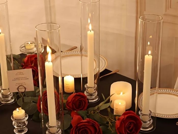 Glass Hurricane Candle Holders Set of 6