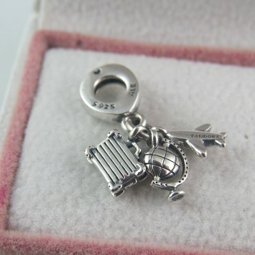 Pandora Aeroplane Suitcase Globe Charm