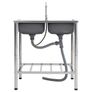 Camping Sink Double Basins with Tap Stainless Steel Image 3