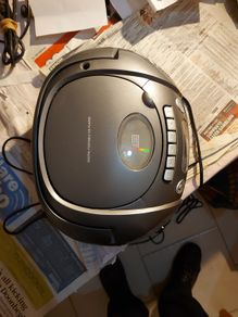 Logik CD Stereo With Cassette, Model LCCSTR10, in good condition, Radio and CD work fine, Tape play button not staying engaged, Forward and rewind work