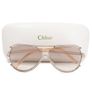 Chloe Isidora metal aviator sunglasses rose gold-tone metal wireframe, gradient lenses & White case Image 3