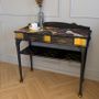 Bespoke Black and Gold Console Table with Kintsugi Art Top