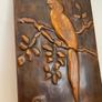 Vintage Copper hanging embossed image of a parrot marked RH c1960 Image 2