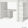 IKEA Smasted Loft Bed. White With Pink WardrobeDoors. Single. Without Desk. Hanging Swing Chair. LED Strip Lighting. Freshly Painted. Perfect As New Condition. Image 2