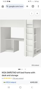 IKEA Smasted Loft Bed. White. Single. Without Desk. Perfect As New Condition.