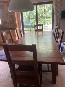Solid Oak Extendable Dining Table and 6 Chairs