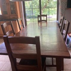 Solid Oak Extendable Dining Table and 6 Chairs