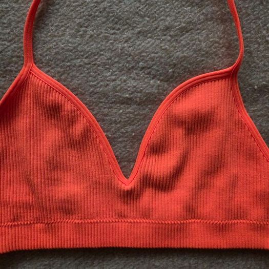 Bright orange bikini top, size S