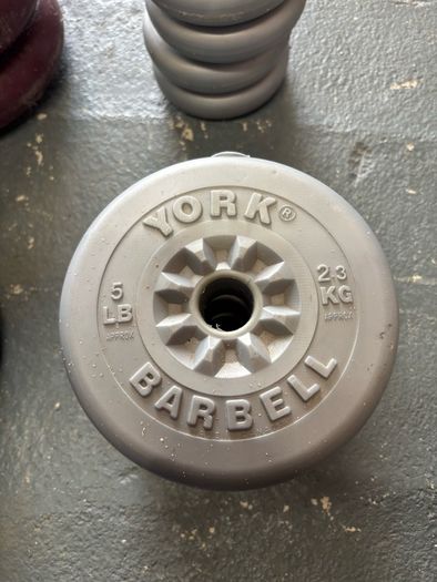 York and Pro Power weight plates.
