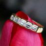 Vintage Italian Emerald Cut Diamond Ring - Unique Eternity Ring Image 4
