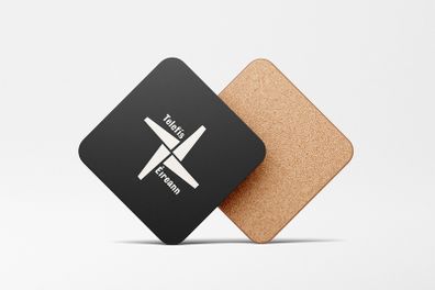 Teilifis Eireann Retro Coaster - Square - Black