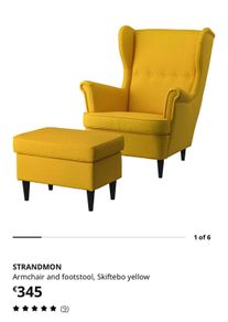 IKEA STRANDMON Armchair and Footstool