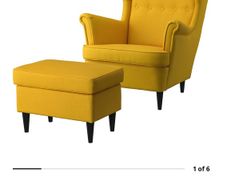 IKEA STRANDMON Armchair and Footstool