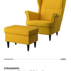 IKEA STRANDMON Armchair and Footstool
