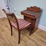 Inlaid walnut davenport desk and chair Image 9