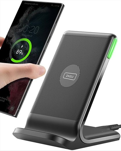 Wireless Charger, 15W Fast Wireless Charging Stand Qi Certified Sleep-friendly Adaptive Light & Dual Charging Modes for iPhone 15 14 13 12 11 Pro Max XR Plus Samsung S23 S22 Google Pixel LG etc