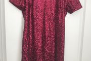 Red sequins mini dress
