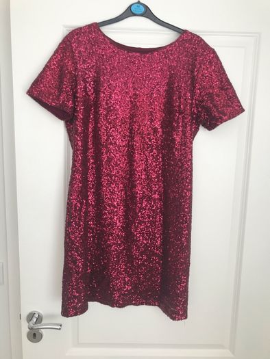 Red sequins mini dress