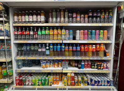 Wall Mounted Commercial Display Fridge 190cm 4 Shelves Excellent Condition