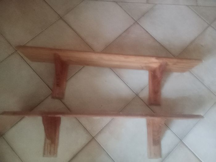 Wooden shelves
