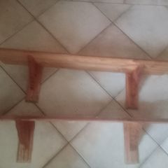Wooden shelves