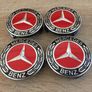 75mm Mercedes wheel Caps 4pcs RED Image 2
