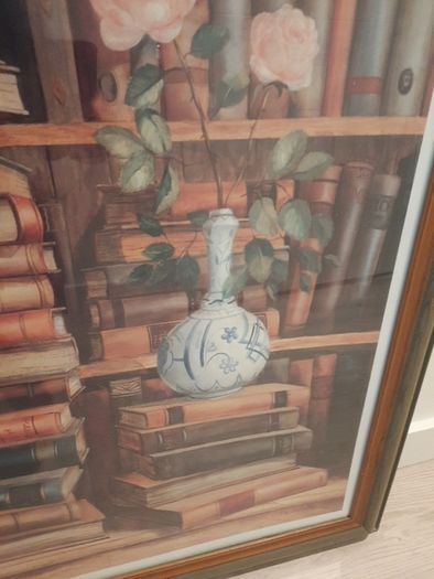Print , wooden frame and glass