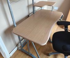 swivel chair and computer desk