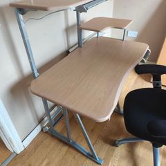 swivel chair and computer desk