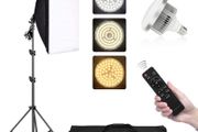 Photography Softbox Lighting Kit, Bi-Color Dimmable 85W Soft Box Studio Output Lighting with 3 Color Temperature for Photo Shooting, Portrait, Video (FREE POSTAGE)