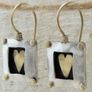 Bohemian style square copper heart earrings Image 4