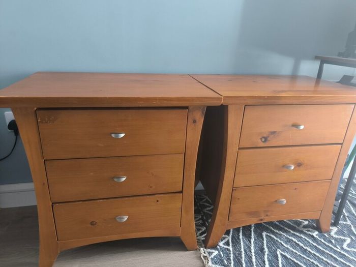 Matching bedside solid wood lockers