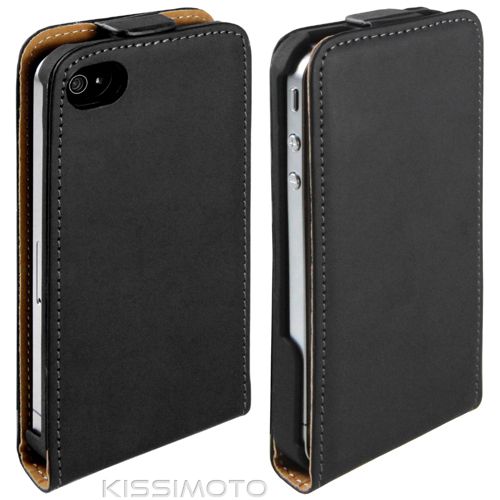New Stylish Grip Flip Genuine Leather Case Cover Fits Apple Iphone 4s & 4