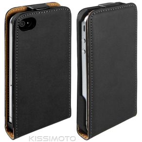 New Stylish Grip Flip Genuine Leather Case Cover Fits Apple Iphone 4s & 4