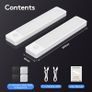 Under Cabinet Kitchen Lights Cupboard - LED Motion Sensor 3-Color Rechargeable Strip Light for Wardrobe Indoor USB Wireless Battery Powered Lighting Shelf Counter Closet with Magnetic Stick 2 Pack [Energy Class G] Image 6