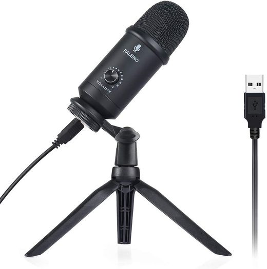 USB Microphone for Computer, RALENO Professional Studio Cardioid Condenser Mic Kit Compatible with Mac PC Laptop for Skype YouTube Teaching Gaming Recording.