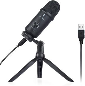 USB Microphone for Computer, RALENO Professional Studio Cardioid Condenser Mic Kit Compatible with Mac PC Laptop for Skype YouTube Teaching Gaming Recording.