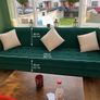 Emerald green velvet sofa Image 4