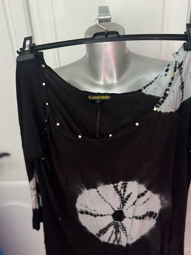 El Zingaro Italiano long line black fancy tunic size L UK14/16 EU42/44 Postage included