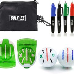 Golf Ball Line Drawing Marking Alignment Tool Kit with 4pcs Marker Set and Carry Case
