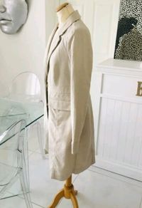 Noa Noa oatmeal linen knee length coat M