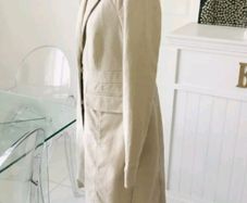 Noa Noa oatmeal linen knee length coat M