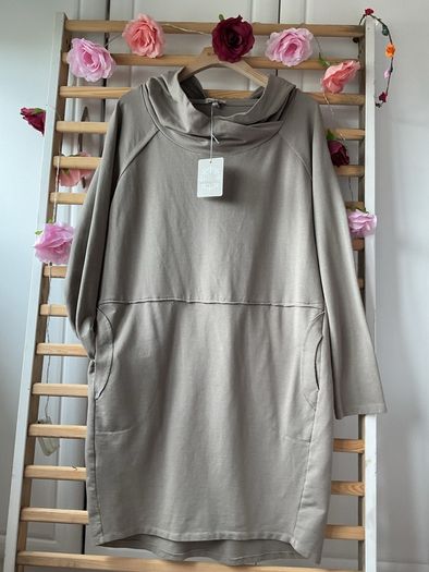 dress bnwt casual hooded dress size small 10/12 khaki marina gigli