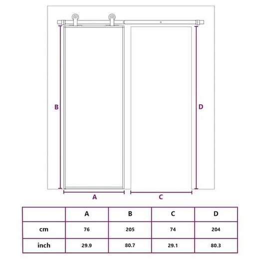Sliding Door ESG Glass and Aluminium 76x205 cm Black