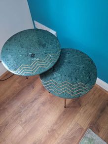 Green marble side tables caseys cork
