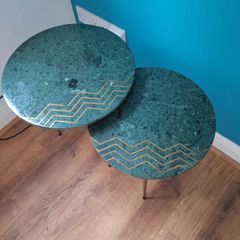 Green marble side tables caseys cork