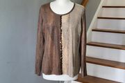 Via Veneto brown &amp; fawn top, Size 12-14